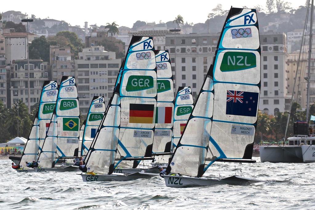 49erFX start - medal Race - 2016 Sailing Olympics © Richard Gladwell www.photosport.co.nz